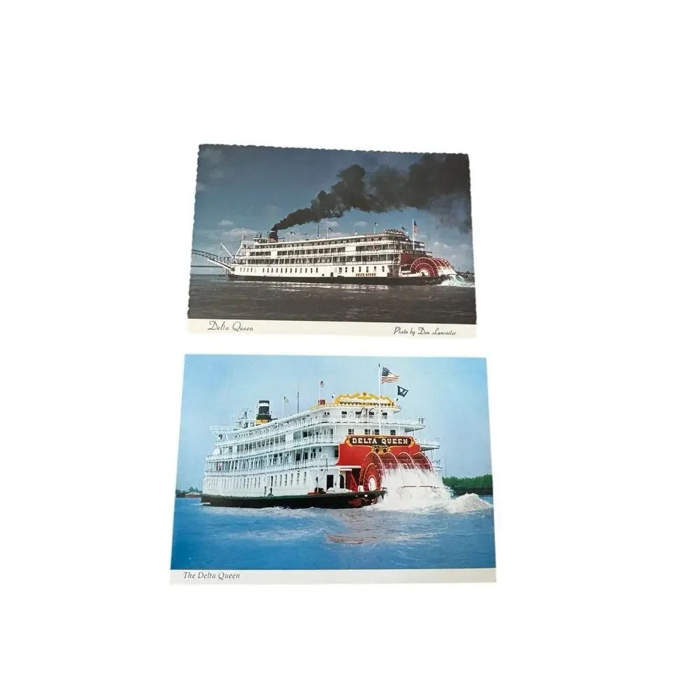 Delta Queen Postcards (2) Riverboat Unposted Sternwheeler‎ Tourist Boat Souvenir